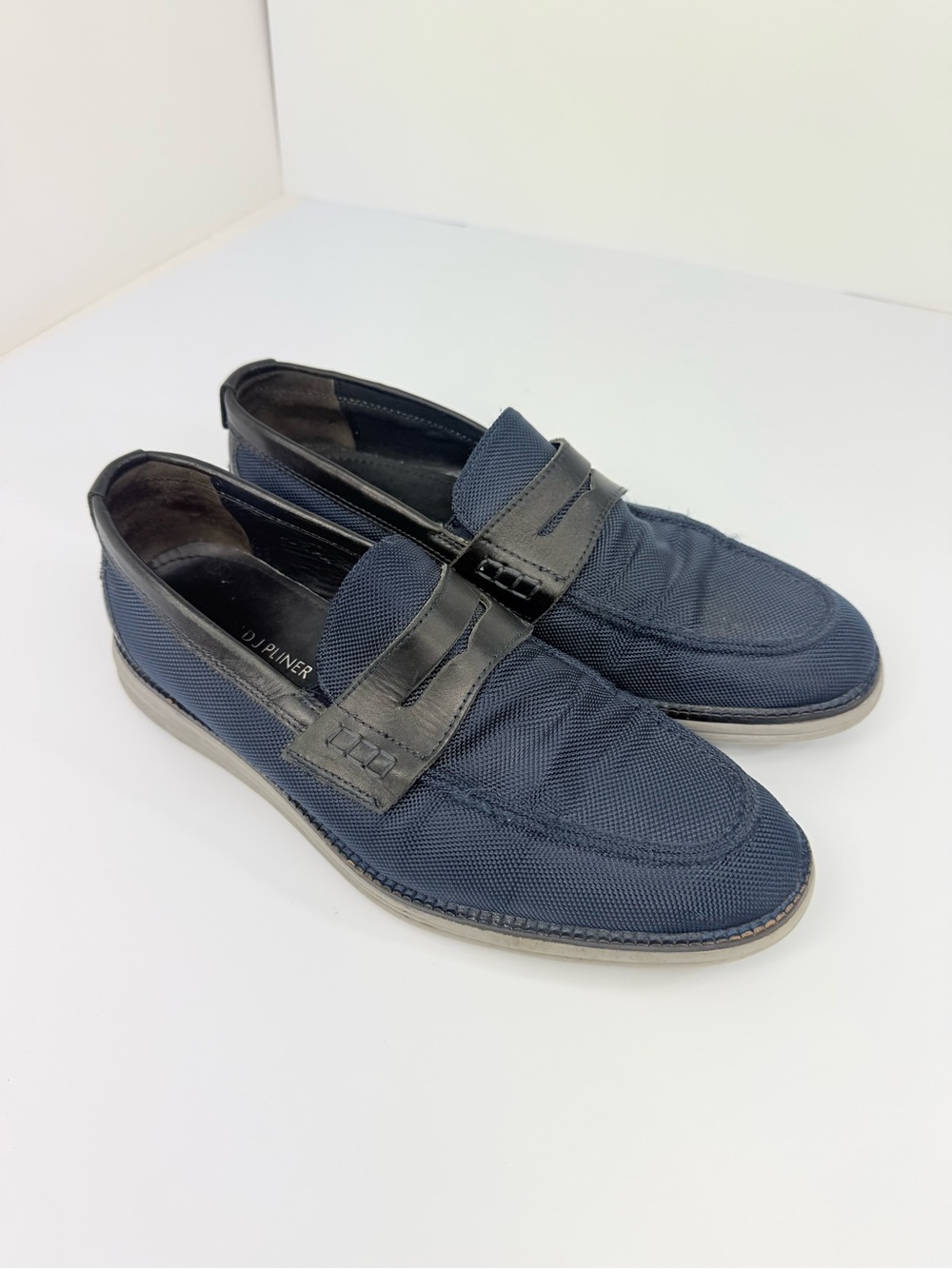 Donald Pliner ELLARD 2 Tonal Blue Tight Mesh Textile Leather Casual Penny Loafer